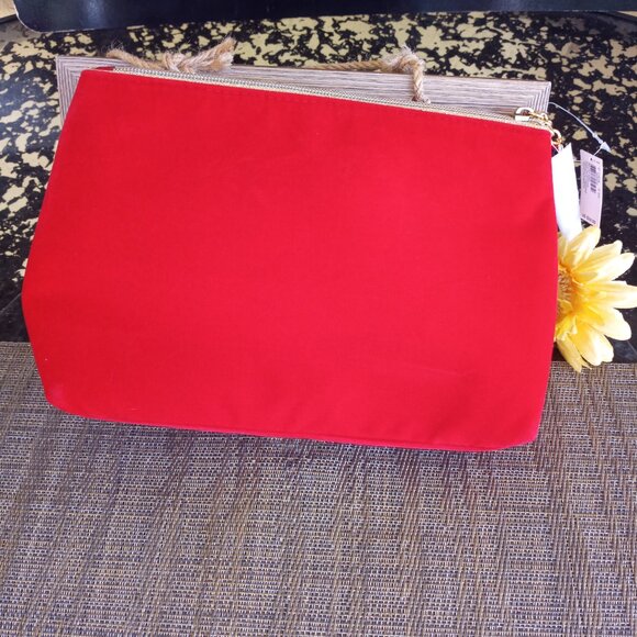 Sexy red velvet clutch evening bag pouch - Picture 4 of 11